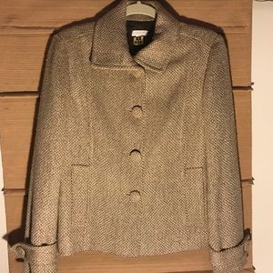 Chicos blazer size 0 gold, tan and cream